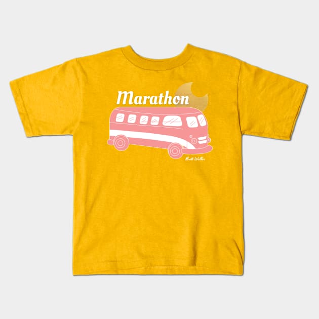 Marathon Bus Tee Kids T-Shirt by WellaWella